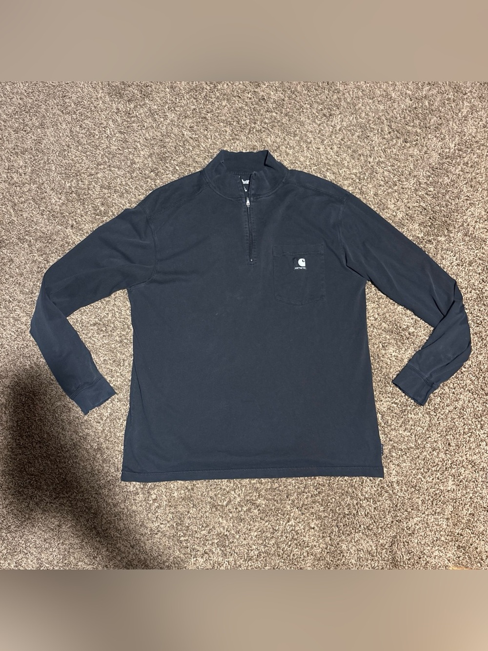 Carhartt Men's black Quarter-Zip Pocket Long-Sleeve Shirt